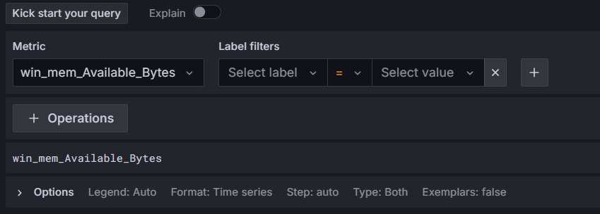 Grafana Select Metric
