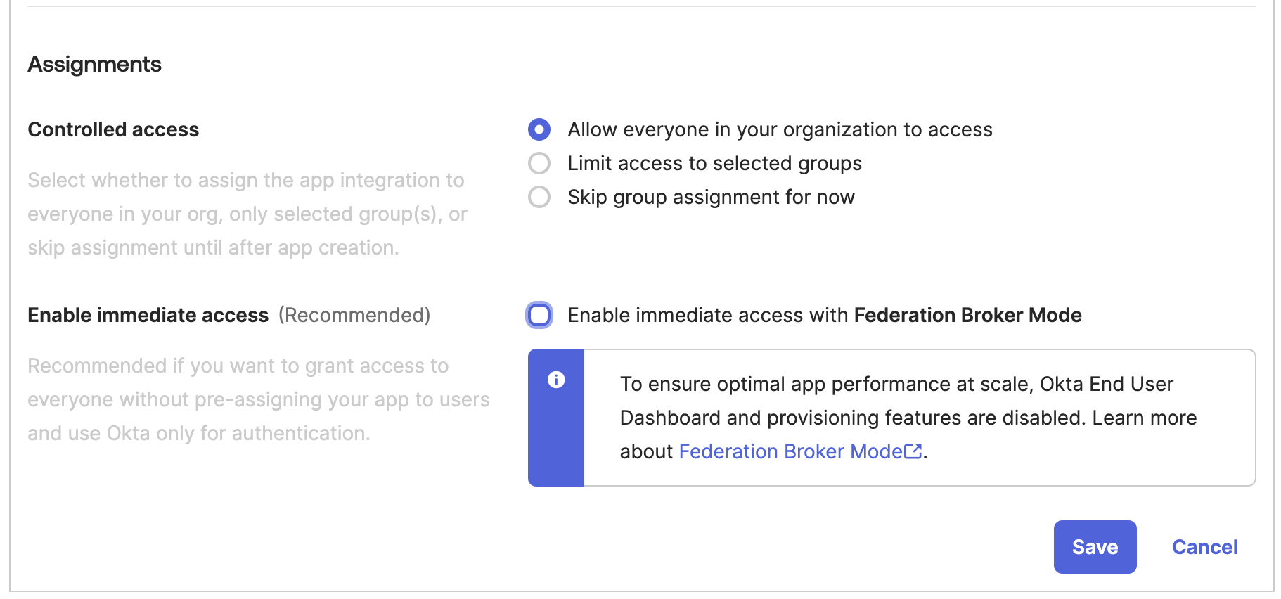 Add Okta assignments