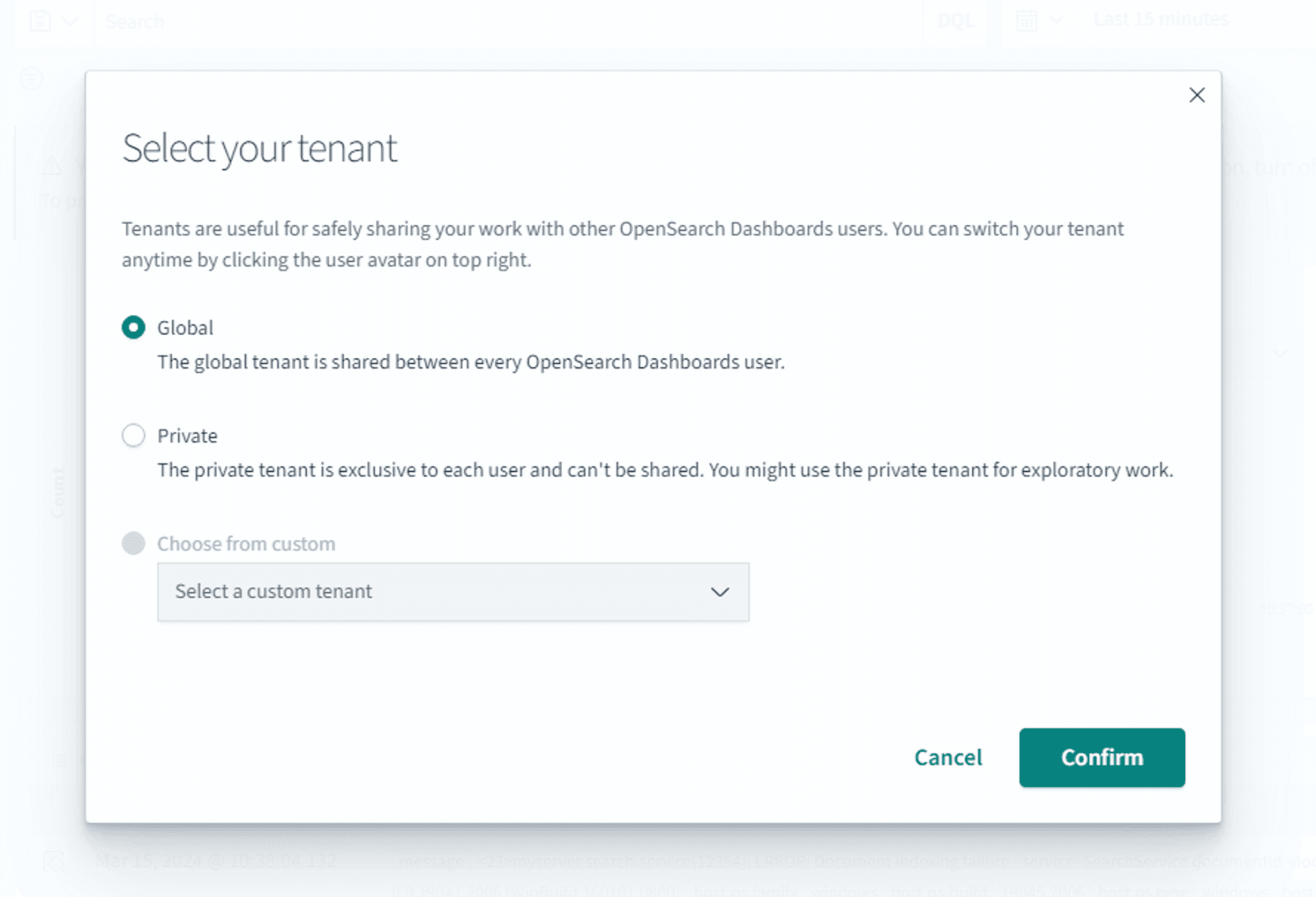 Select Tenant